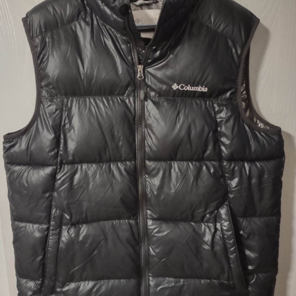 Men's Columbia Pike Lake Storm Thermal Omni-Heat Black Puffer Vest Size Large